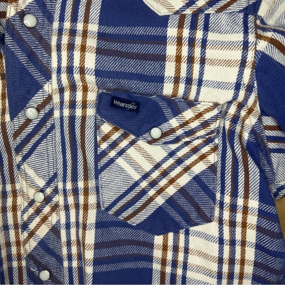 Vintage Mens WRANGLER Preshrunk Snap Up Flannel Western Dress Shirt Size 15.5-33 - Picture 4 of 10